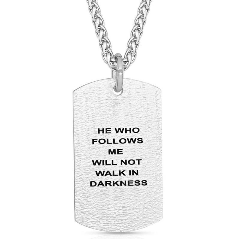 Custom The Warrior and The Storm Recovery or Deployment Gift Dog Tag Chain Military Chain (Silver) / Yes